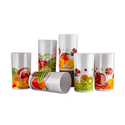 Fruit Print Design glass (pack of 6 )
