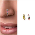 Non-Piercing CZ Nose Clip Set – Flower & Pave Hoop Stylish Duo