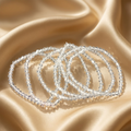 Clear Crystal Beaded Stretch Bracelet Set for Women Elegant Stackable Fashion Jewelry