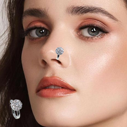 AD Clip-On Nose Cuff Set - Cluster & Line (Non-Piercing)