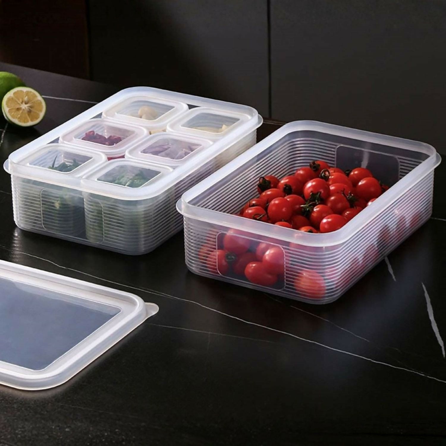 Multi-Compartment Fresh Storage Container with lid