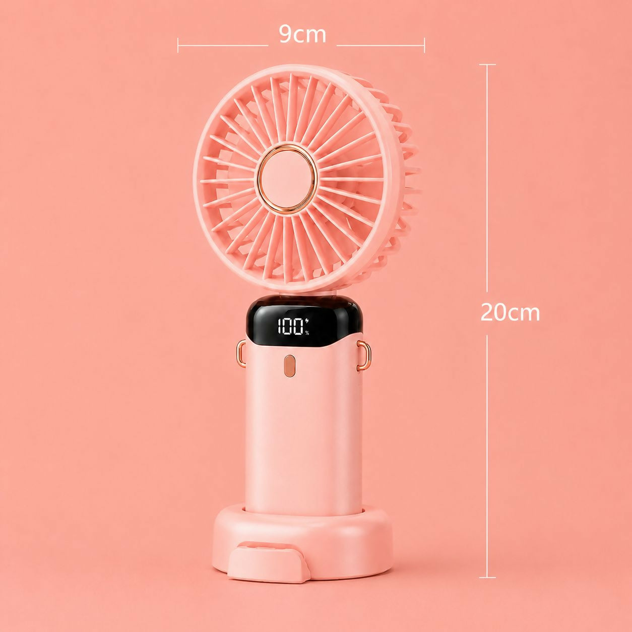Portable Mini Neck Fan with LED Display & Desk Stand
