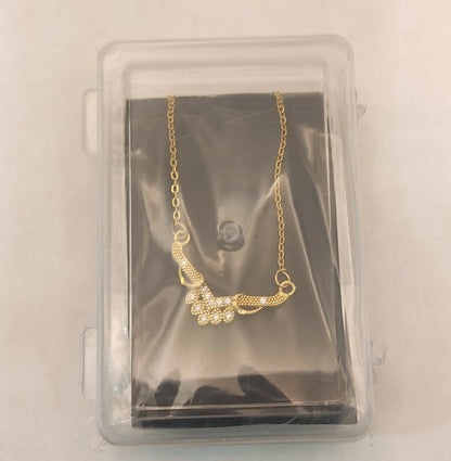 Gold Plated AD Floral Cluster V-Pendant Chain Necklace For women and girls