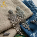 Vintage Floral Silver Earrings – Ethnic Heritage Design for Festive Occasions