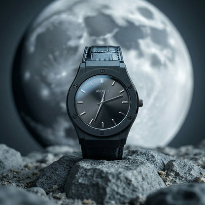 Premium Black Analog Wrist Watch with Classic Leather Strap for Men