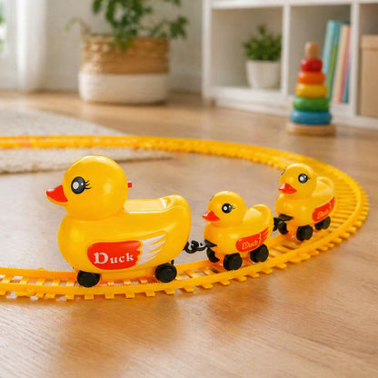 Duck train toy set components