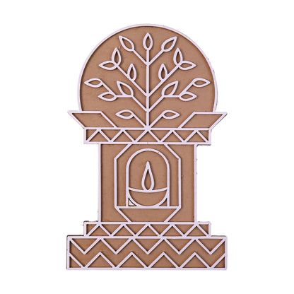 Portable MDF Rangoli Stencil | Diya Tree Design