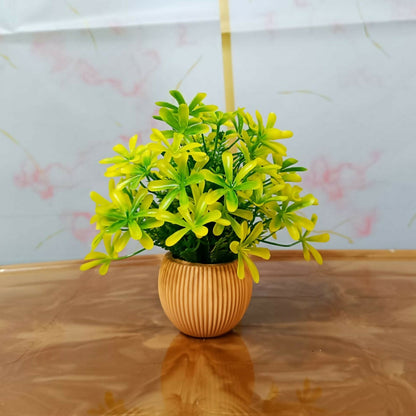Artificial Green Leaf Plant with Decorative Pot for Home Decor & Tabletop Styling