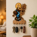 Mahadev Wooden Key Holder – Elegant Wall Mount with 5 Hooks