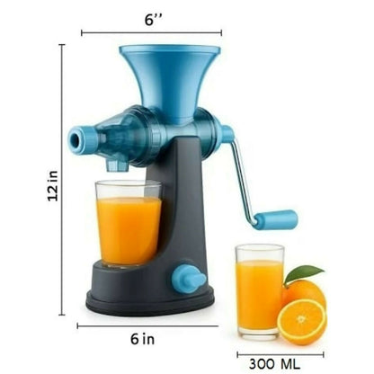 Manual Hand Juicer Machine with Steel Handle and Vacuum Base in blue