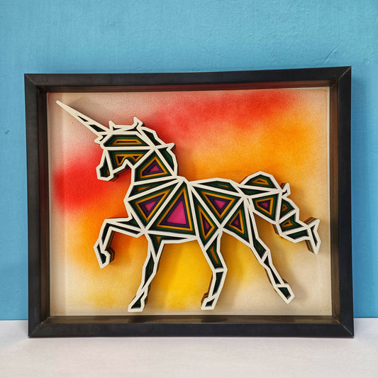 Handcrafted Multi-Layer Wooden Horse Wall Art – 3D Running Horse Design | Elegant Home Decor Frame | Premium Handmade Indian Artwork