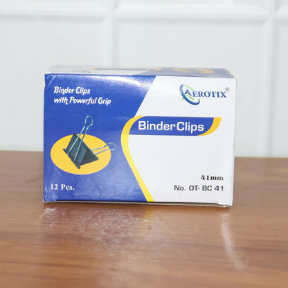 Heavy Duty Binder Clips Set with Strong Spring Grip for Office & School Use (41 mm, 12 Pieces)