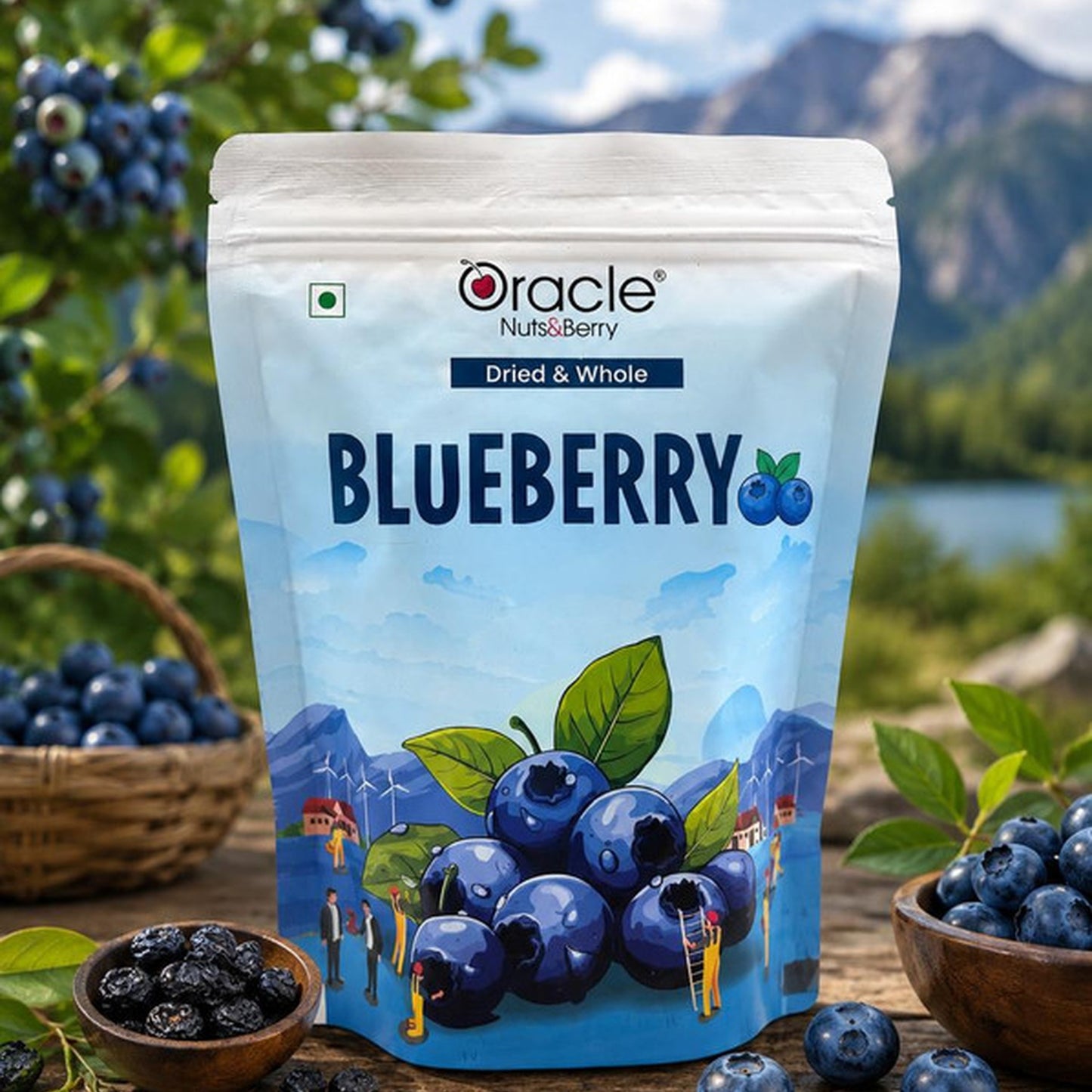 Oracle Dried Blueberries, Sweet Chewy Antioxidant-Rich Superfood Berry Snack 250g