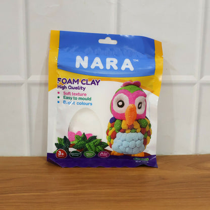 NARA Soft Foam Modelling Clay, Air Dry Non-Toxic DIY Creative Craft Clay for Kids Art (50Gm)
