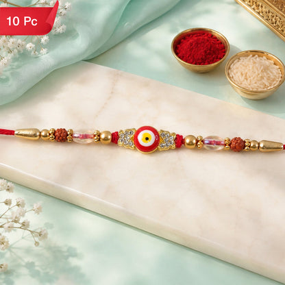 Evil Eye Rakhi for Brother Beaded Traditional Charm (10pcs)