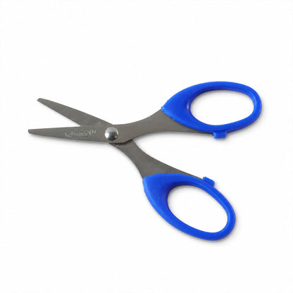 Small 4.75 Inch Stainless Steel Scissors with Easy Grip Handles for School & Craft