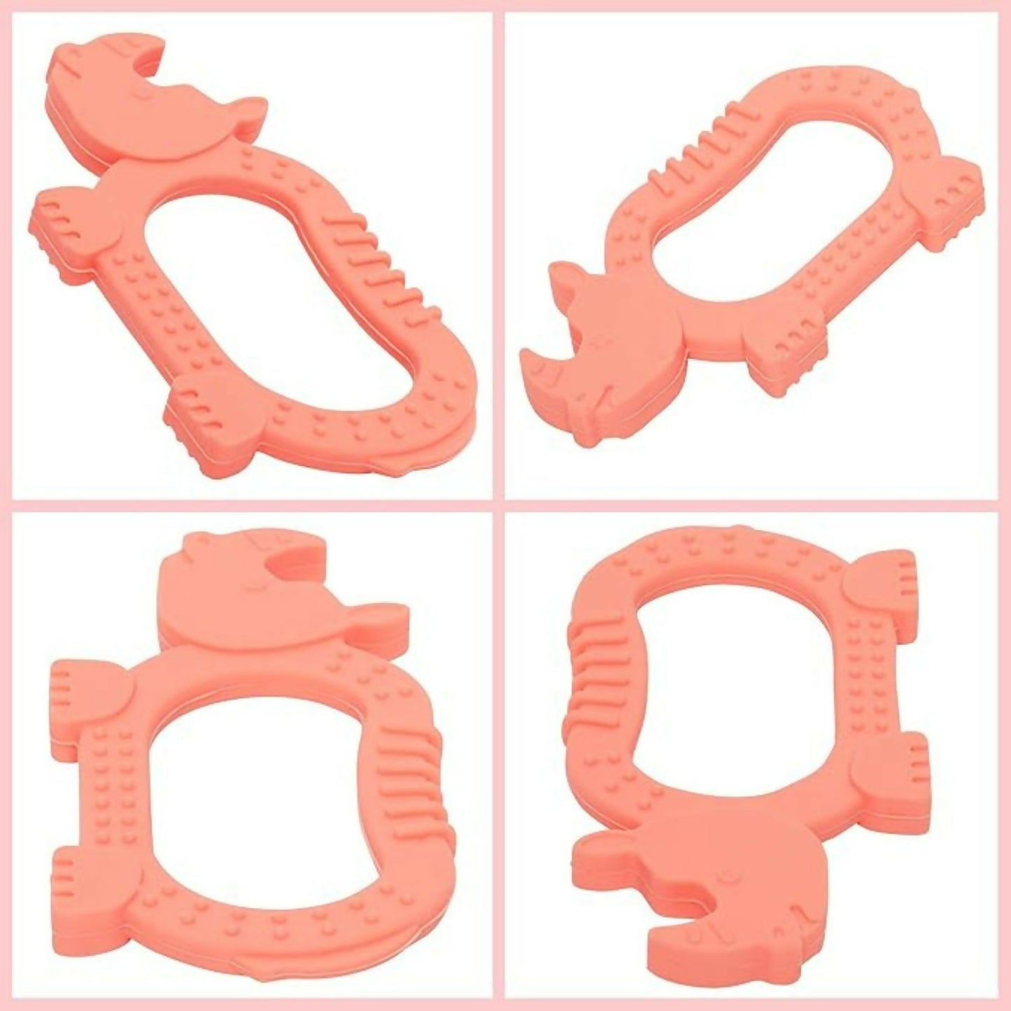 Rhino shaped silicone baby Teether