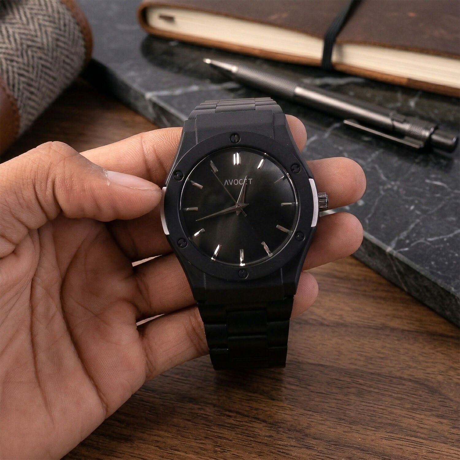 Premium Black Analog Wrist Watch with Stylish Dial & Durable Strap