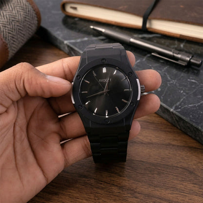Premium Black Analog Wrist Watch with Stylish Dial & Durable Strap