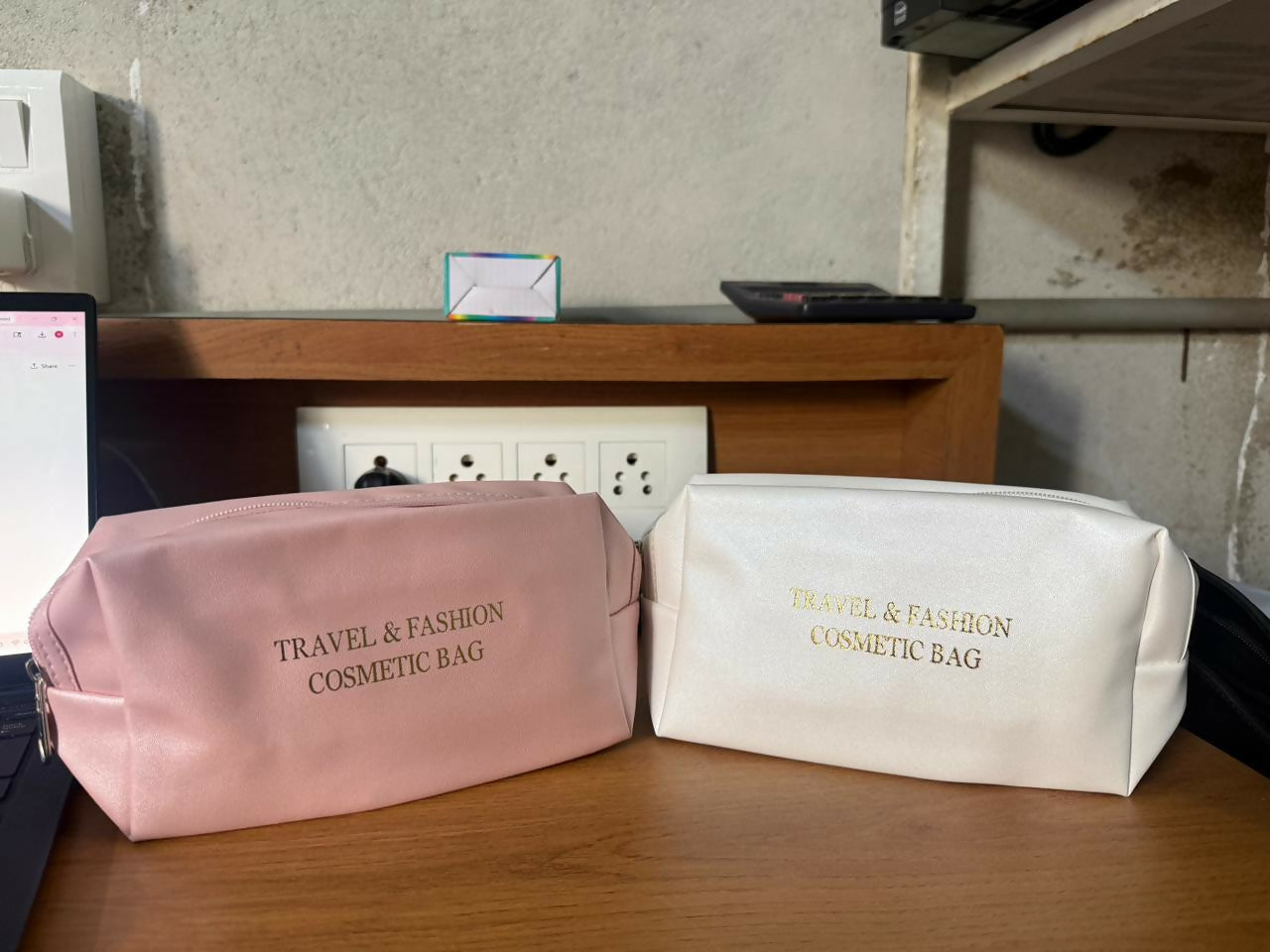 Elegant travel toiletry bag with durable stitching and premium finish