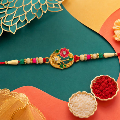 Flower Motif Rakhi Festive Design for Brothers (10pcs)