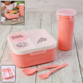 Kids Lunch Box Set – Unbreakable Plastic with Utensils for School