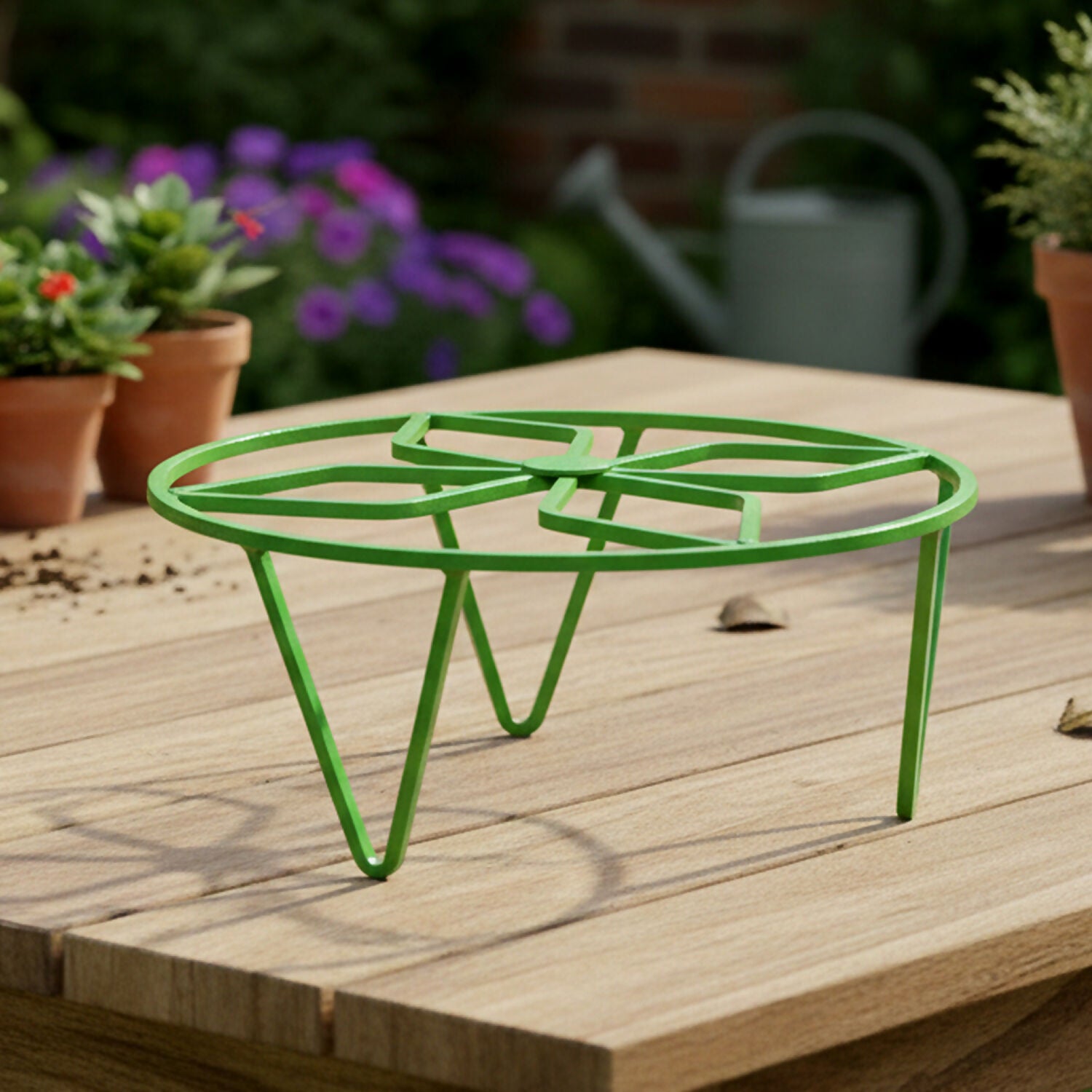 Round Strong Metal Plant Pot Stand for Indoor & Outdoor Garden Use