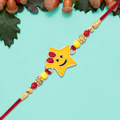 Smiley Star Rakhi Comfortable Kids Rakhi for Raksha Bandhan (10pcs)