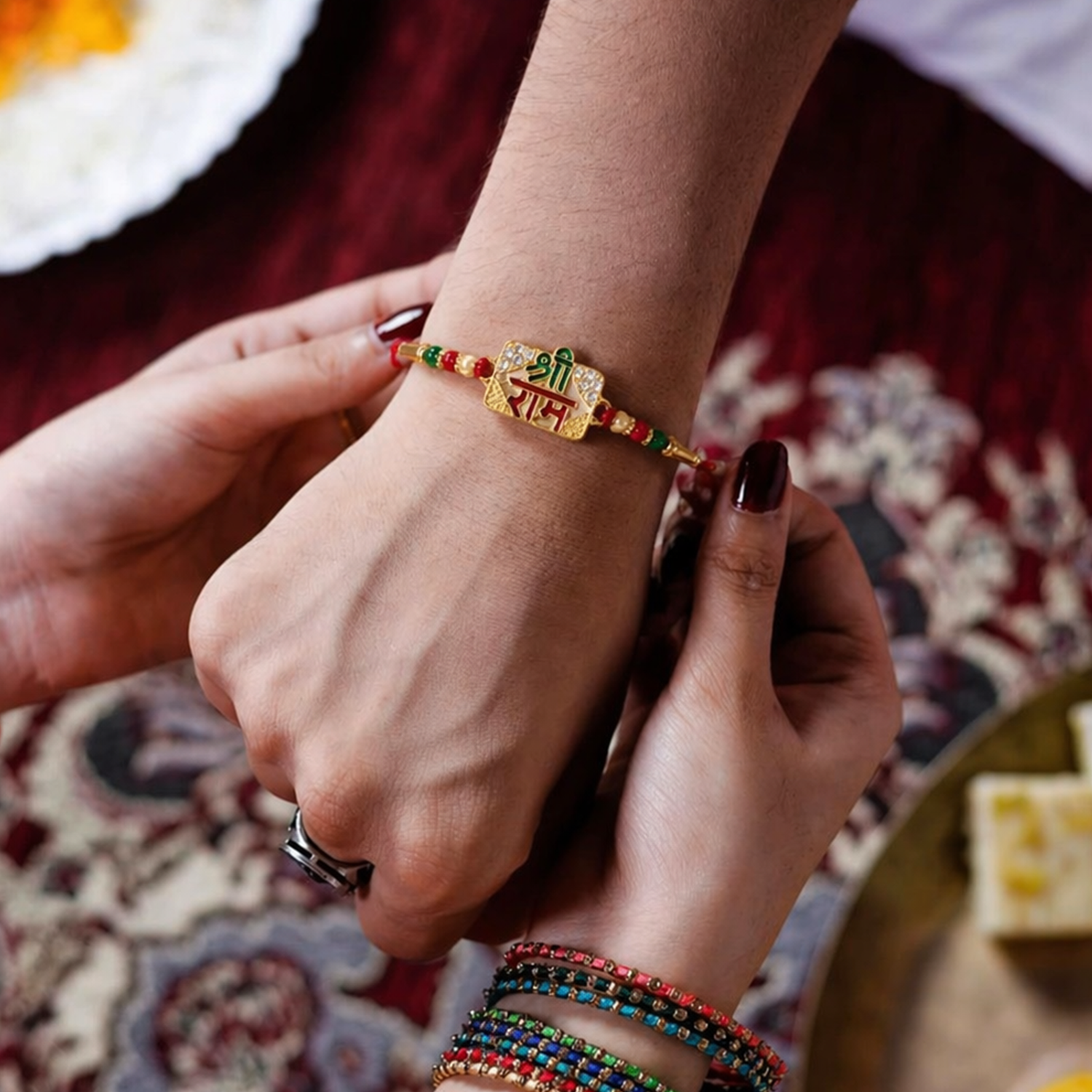 Shree Ram Rakhi Traditional Charm & Protective Symbol (5pcs)
