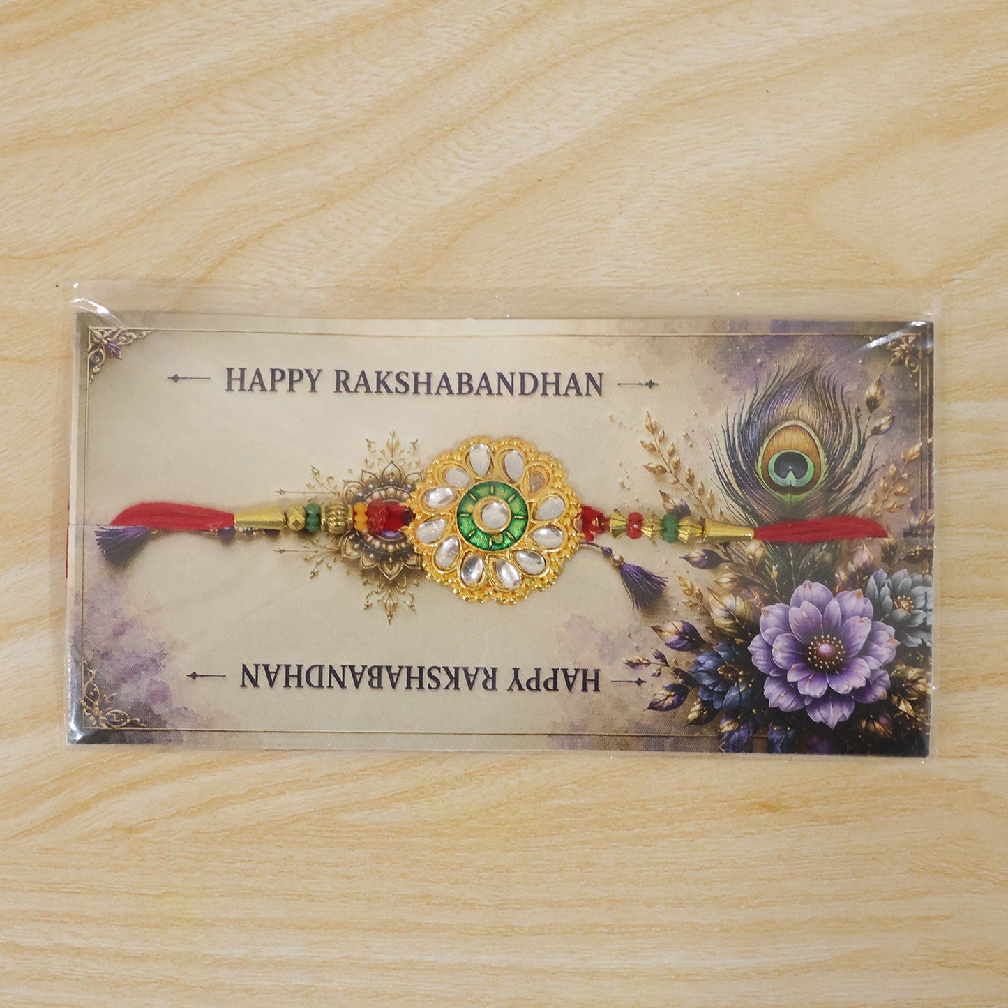Kundan Flower Rakhi Traditional Floral Design for Brother (10pcs)