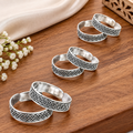 Adjustable Toe Ring Set For Women – 6 Pcs Stylish Silver Finish Foot Jewellery | Bichiya