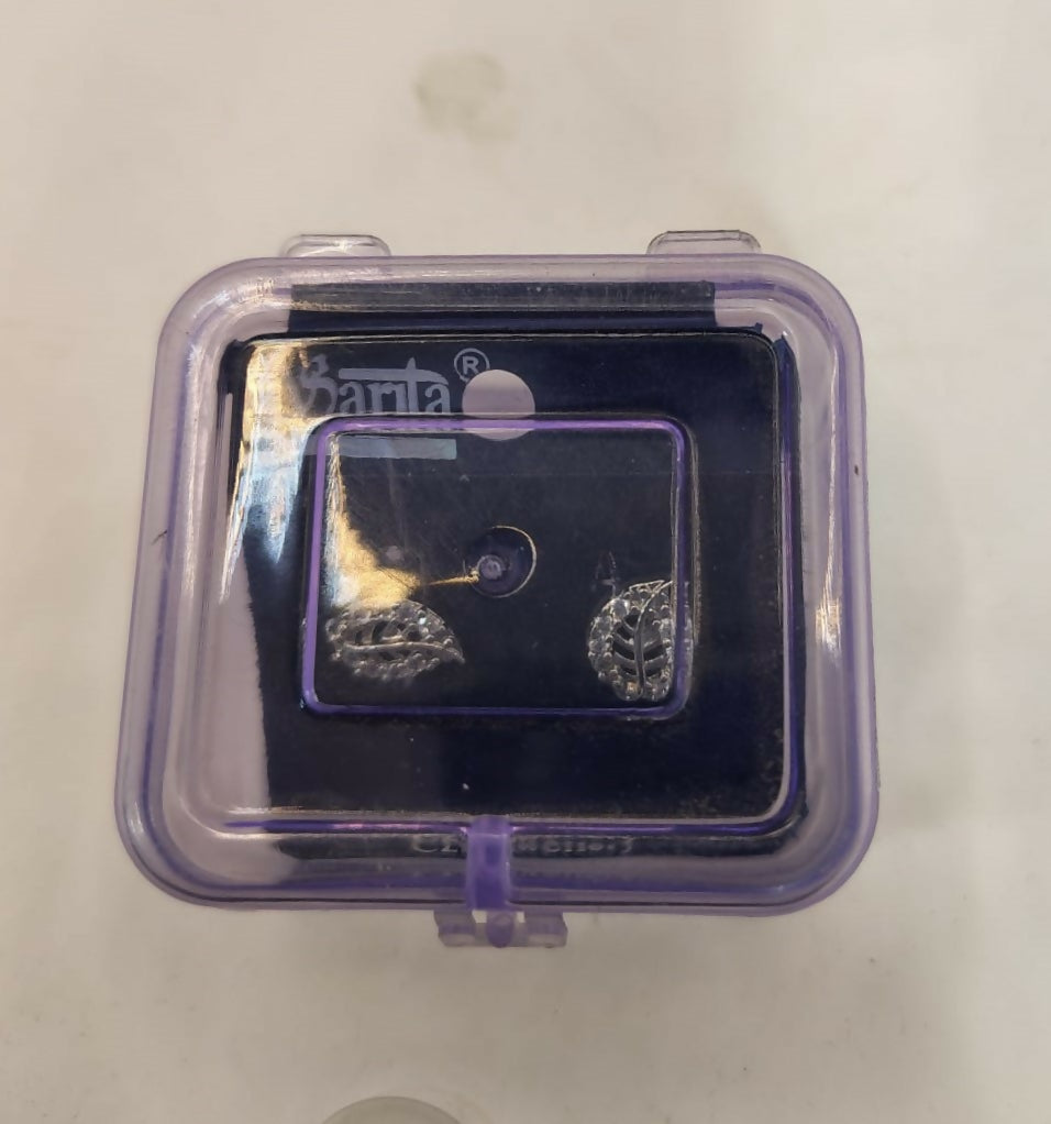 AD Pave Leaf Stud Earrings for women and girls
