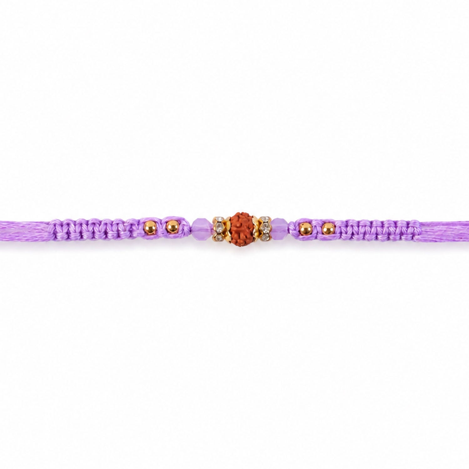 Purple Stone Pearl Rakhi with Soft Beads and Premium Festive Bracelet Look