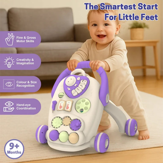 Chanak Happy Feet Baby Walker, Anti-Slip Wheels, Music, Stable Design with Water Tank (9+Month)