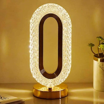 Luxury Crystal Touch Lamp with 3 Color Modes & Dimmable Brightness | Rechargeable LED Bedside Table Lamp for Bedroom, Living Room & Home Décor | Acrylic Diamond Pattern Night Lamp (Warm, Natural & Cool Light)