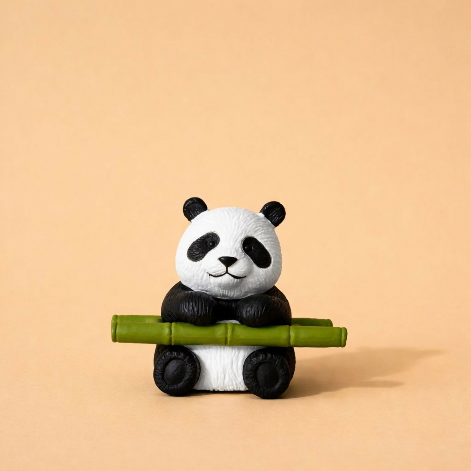 Cute Panda Sitting with Bamboo poly-resin Showpiece | Mini Panda Home Decor Figurine