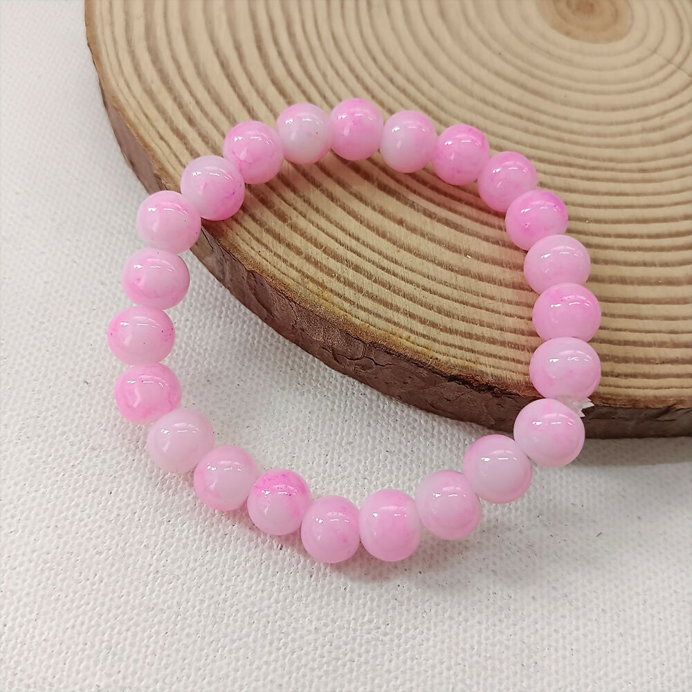 Pink Glass Beads Bracelet