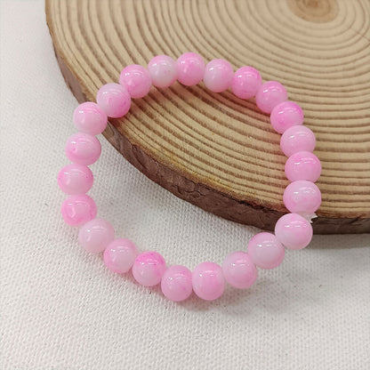 Pink Glass Beads Bracelet