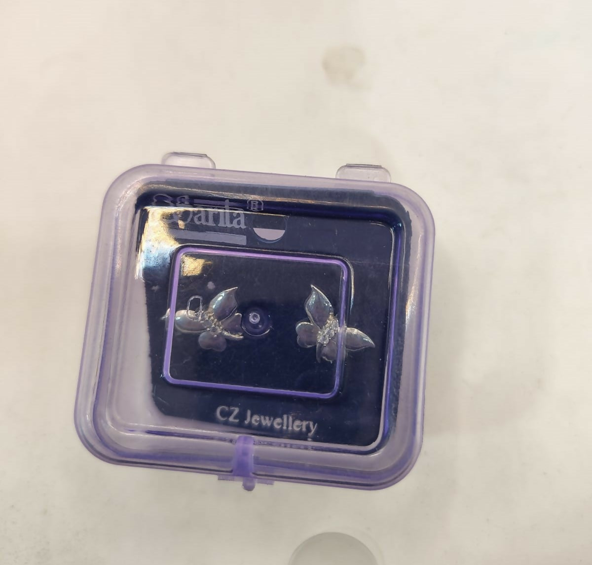 Diamond Accent Sterling Silver Butterfly Stud Earrings for Women and girls