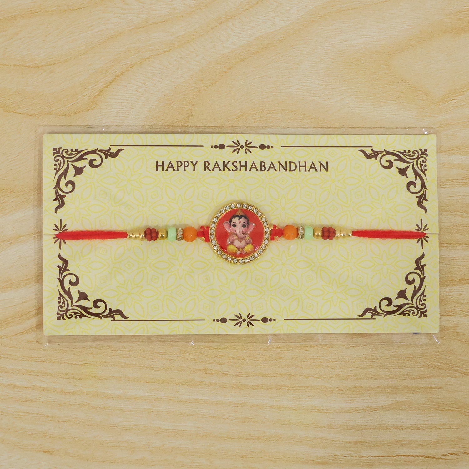 Ganesha Rakhi for Brother - Designer Raksha Bandhan Thread (10pcs)