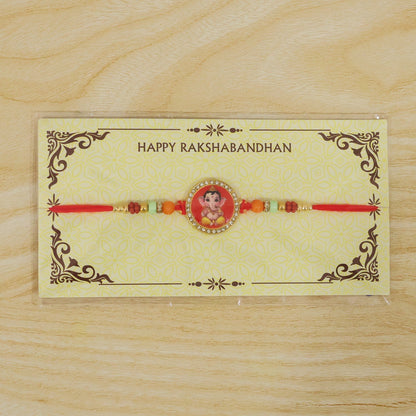 Ganesha Rakhi for Brother - Designer Raksha Bandhan Thread (10pcs)