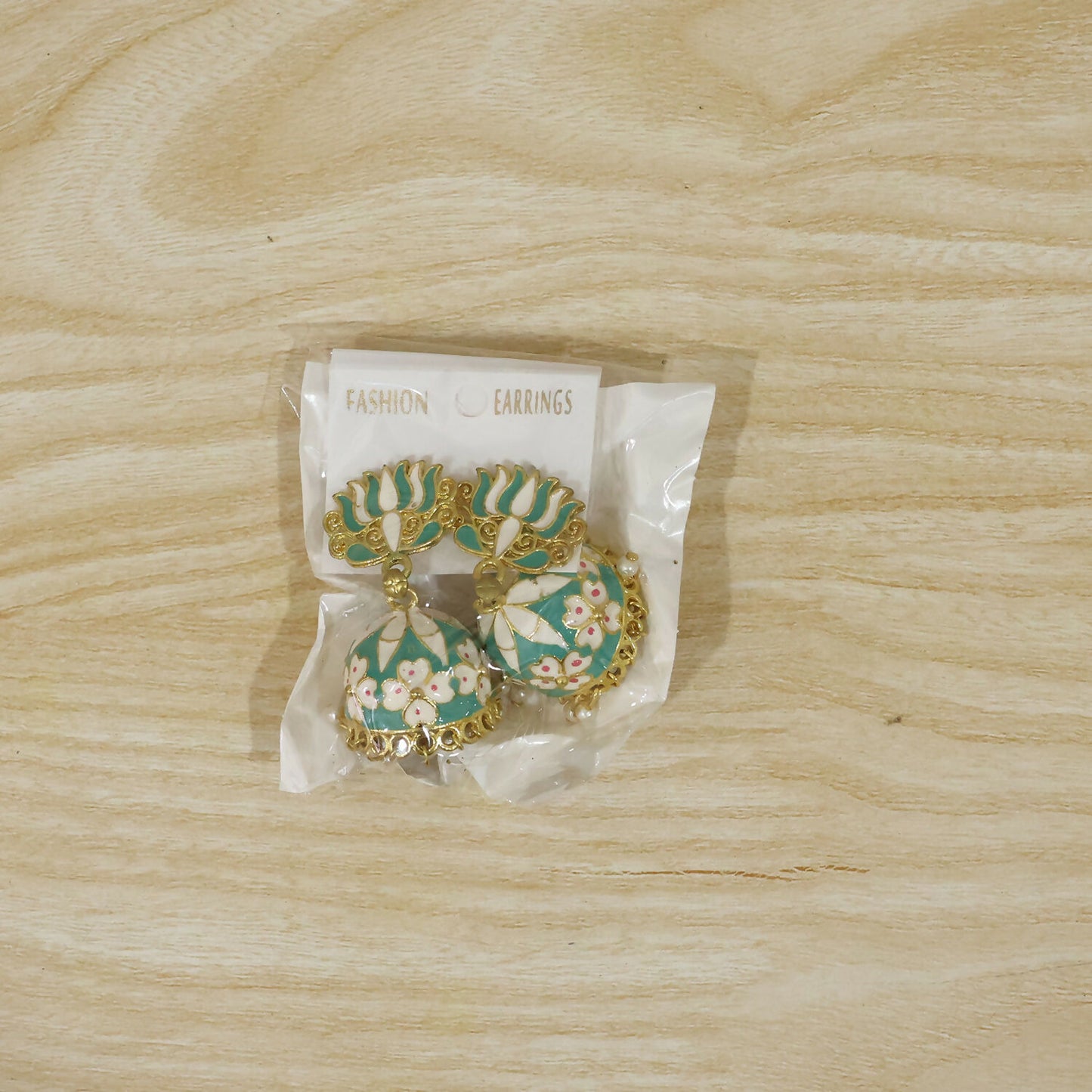 Sea Pista Lotus Jhumka Earrings worn live