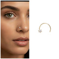 18K Gold Single Diamond Nose Pin – Comfortable C-Shape Fit
