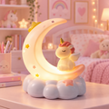 Rechargeable Unicorn Crescent Moon Night Lamp with 3 Light Modes