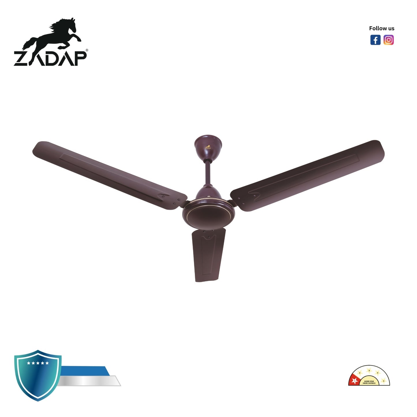 Zadap 1200mm 52W High Speed Ceiling Fan