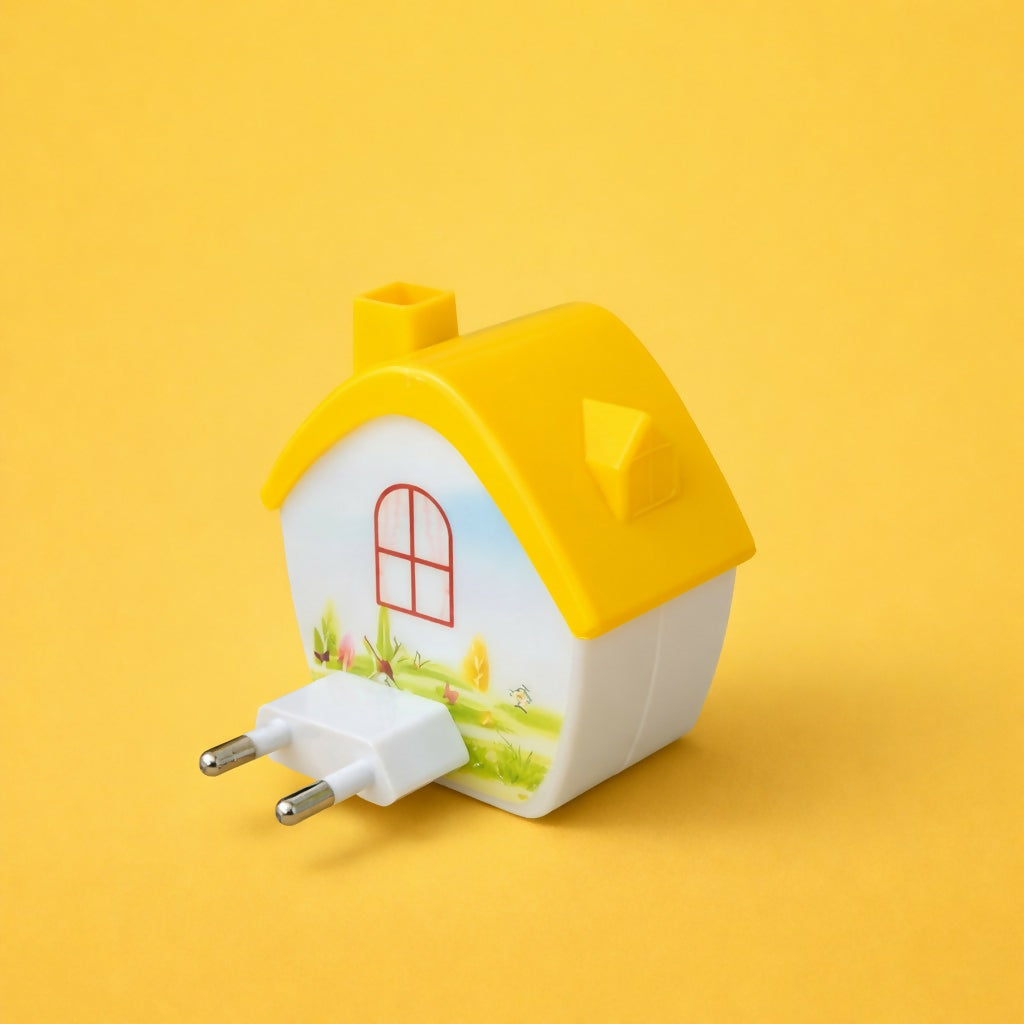 Plug-In LED Night Lamp for Kids Room | Cute House Shape Night Light