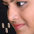 CZ Stone Non-Piercing Nose Clip – Elegant U-Shaped Press Ring Combo