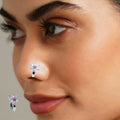 Non-Piercing Nose Clips – Stylish Flower & Gold Pave Set