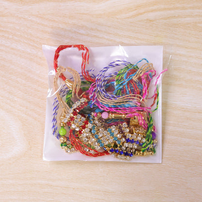 Chevron Shaped AD Stone Rakhi for Raksha Bandhan (Pack of 6)