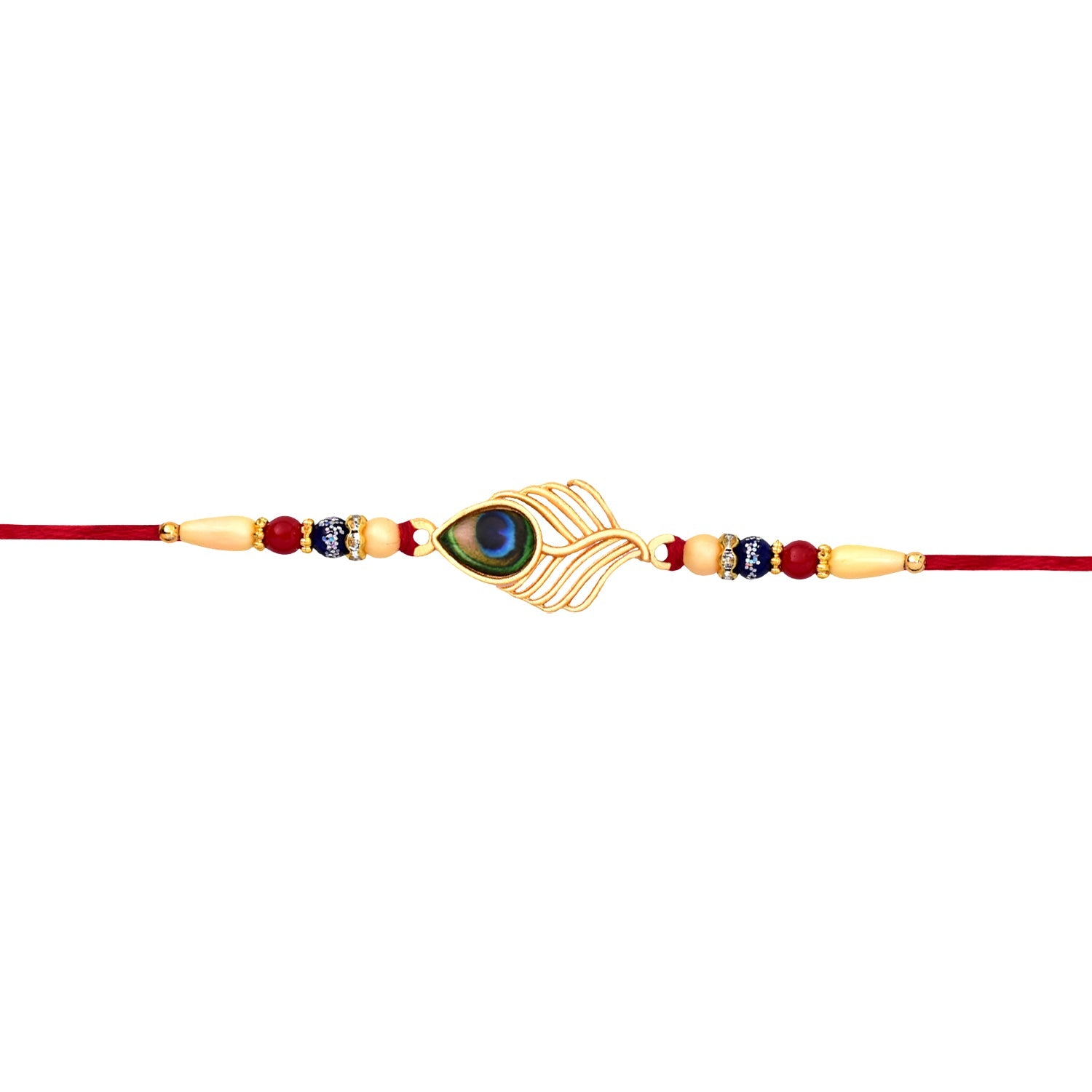 Peacock Rakhi Beaded Design for Brothers, Handcrafted (5pcs)